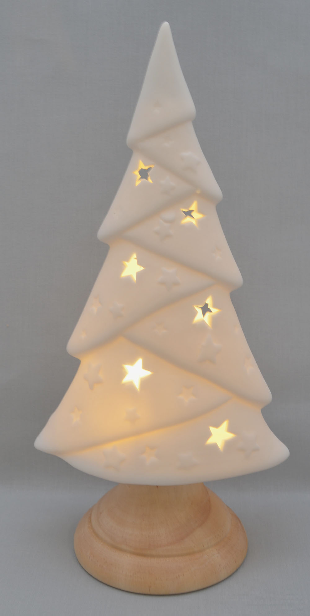 Baum mit LED Porzellan mit Holzfuß und Timer 27,5x13,5x9,5 cm (HxBxT) Baum mit LED Porzellan mit Holzfuß und Timer 27,5x13,5x9,5 cm (HxBxT)