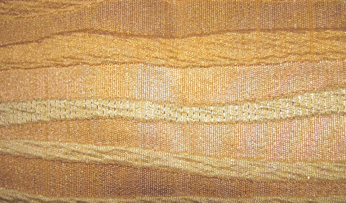 Tischläufer Streifen kupferfarben-Gold, ca. 38 x 100 cm mit Quaste