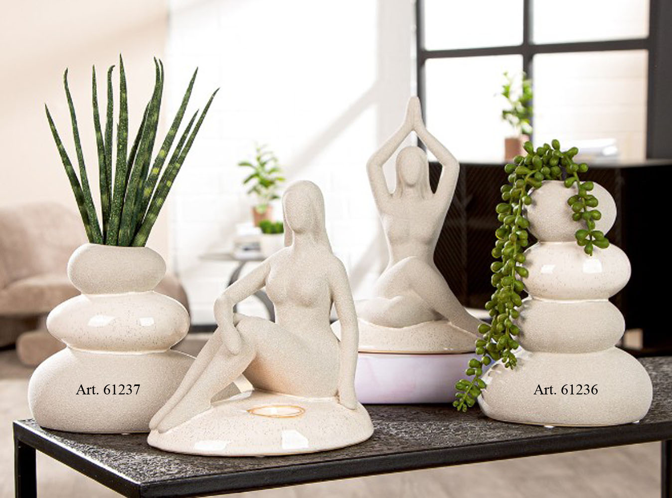 Keramik-Vase Steindaube "Stones" 20x14,5x10 cm (HxBxT) graubraun