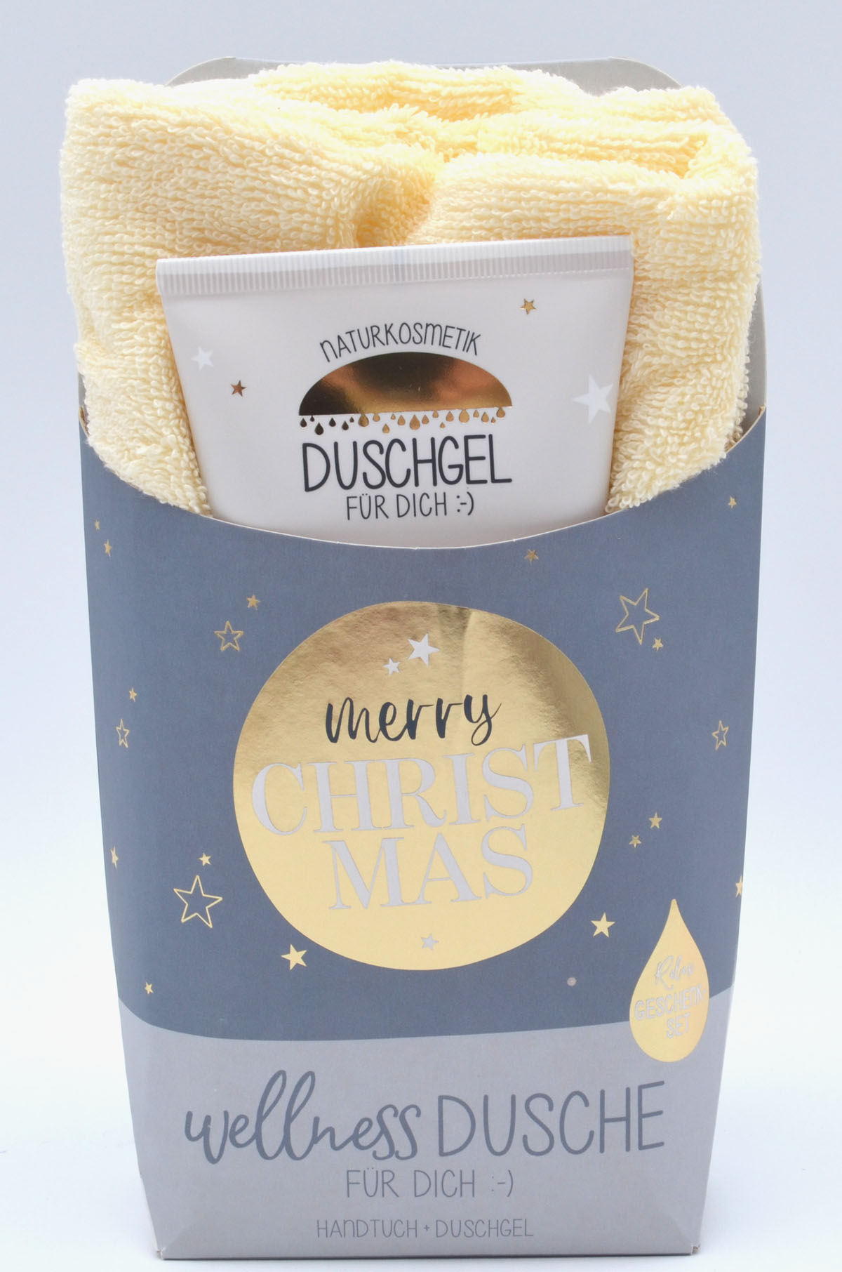 Wellness-Duschset „Merry Christmas“ – Naturkosmetik-Duschgel & Handtuch