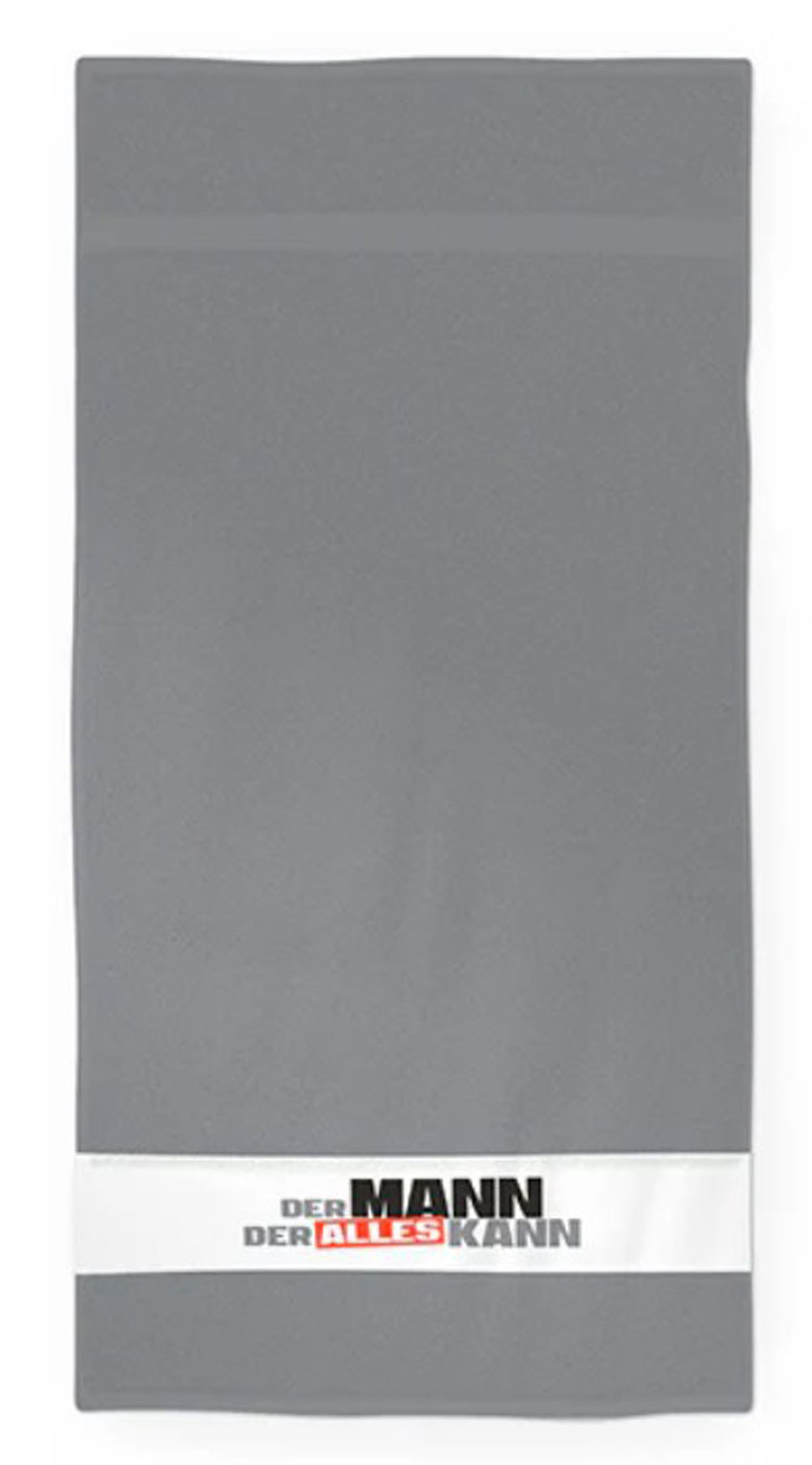 Badetuch Strandtuch "Der Mann der alles kann" 70x140 cm grau