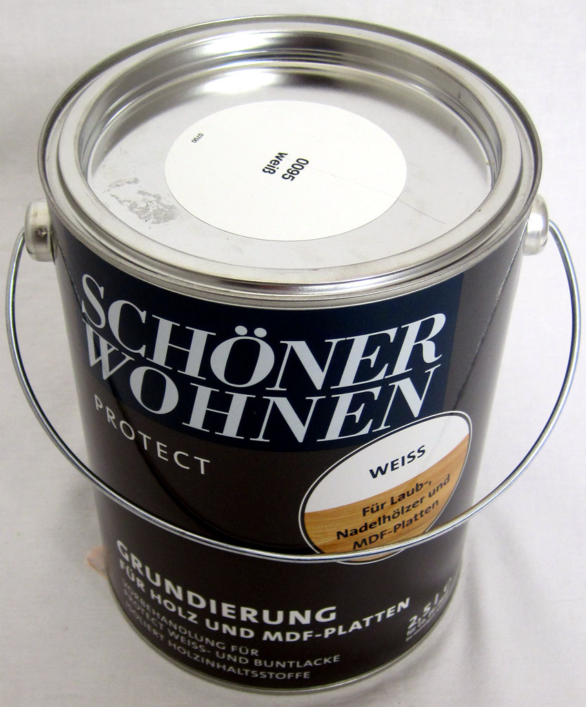 Protect - Grundierung für MDF-Platten und Holz weiß 2,5 l