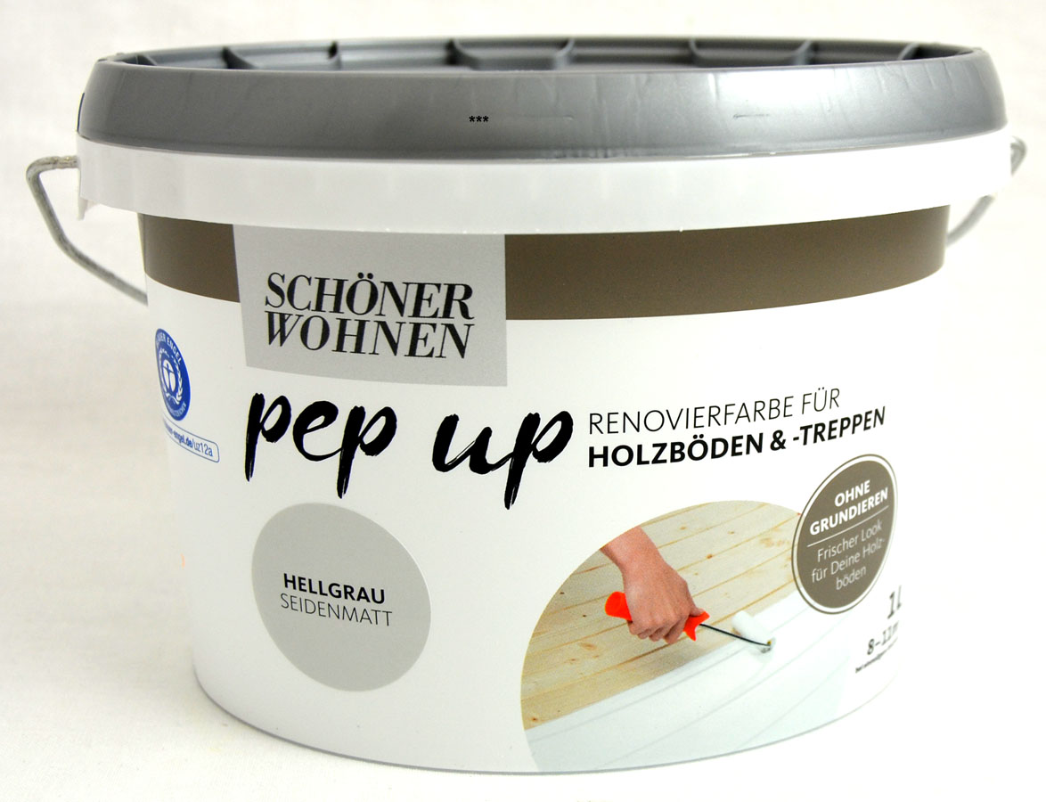 Pep up Renovierfarbe für Holzböden und -treppen Anthrazit seidenmatt 1l