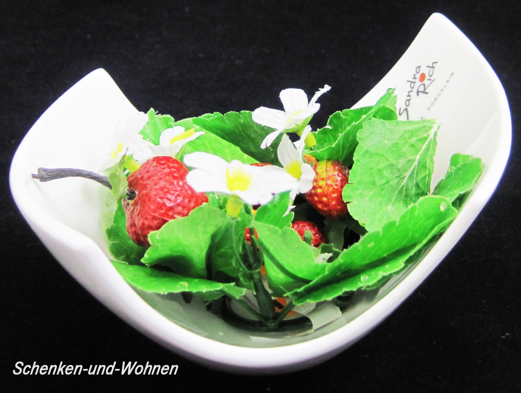 Dekoschale-Dipschale Lounge porzellain bowl white ca. 7 x 11 x 13 cm