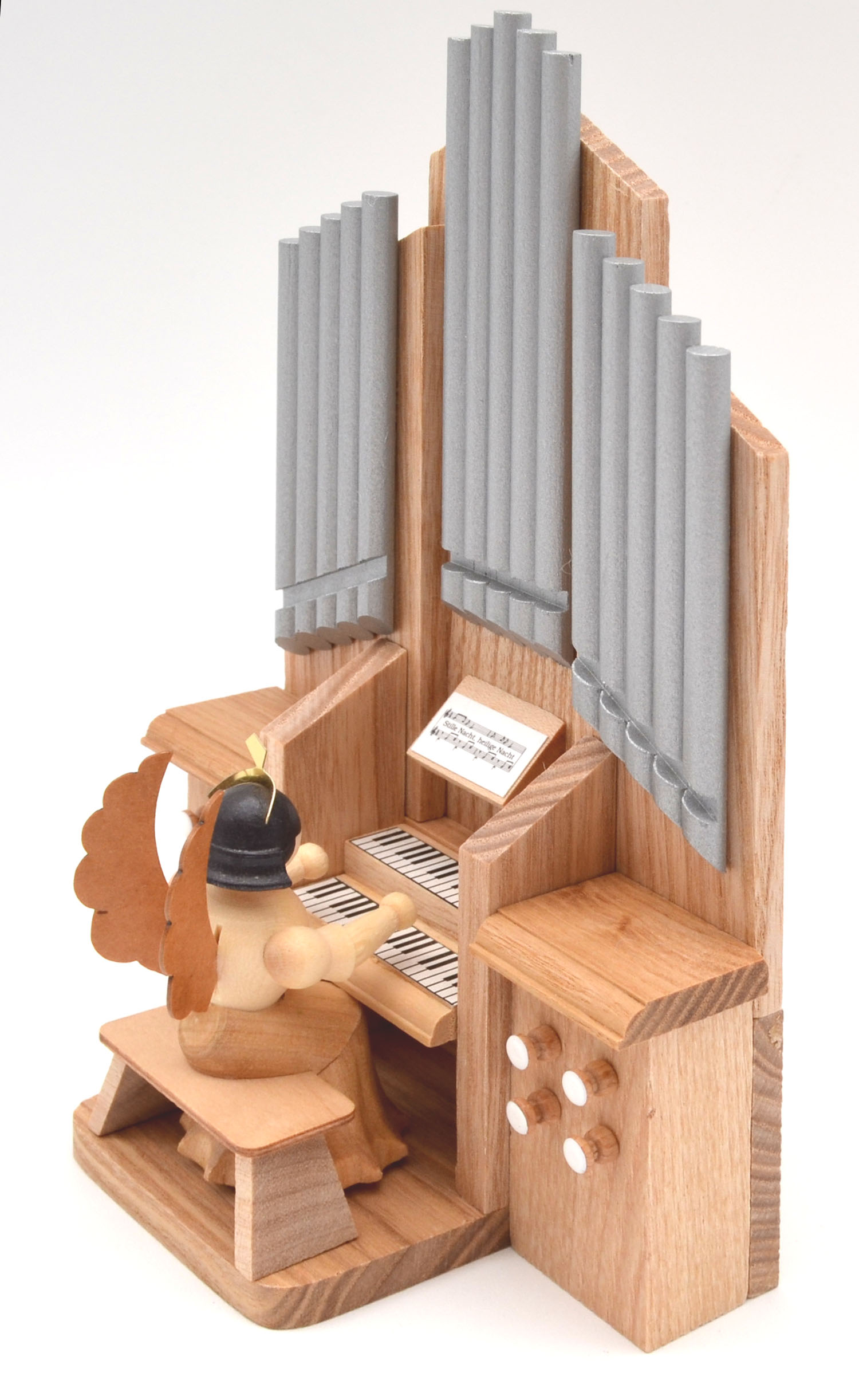 Orgel mit Engel 10x19 cm Natur 7 cm 