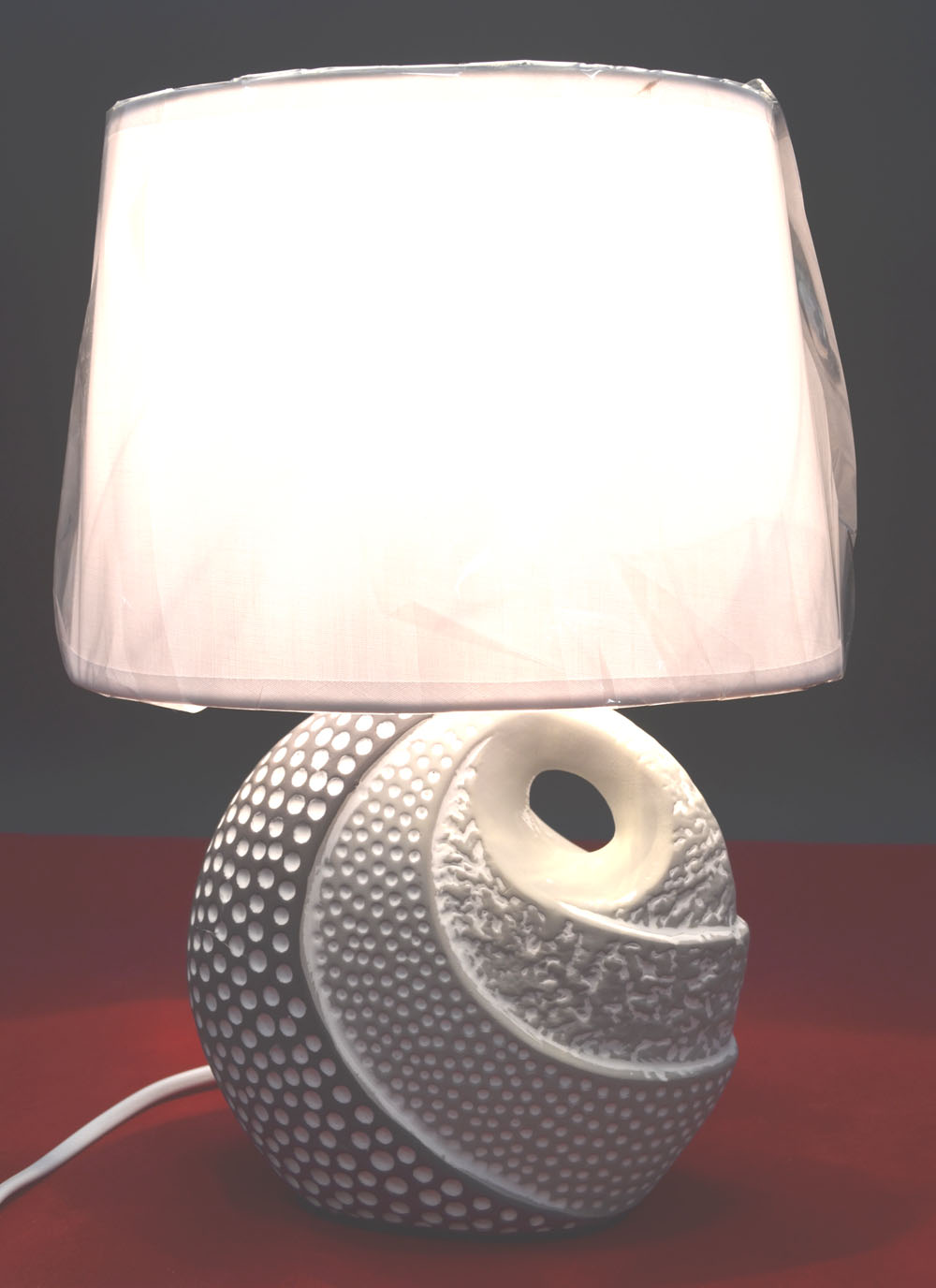 Tischleuchte "Nikiti V2" Keramik grau-weiß V1 29x20x11,5 cm (HxBxT) 