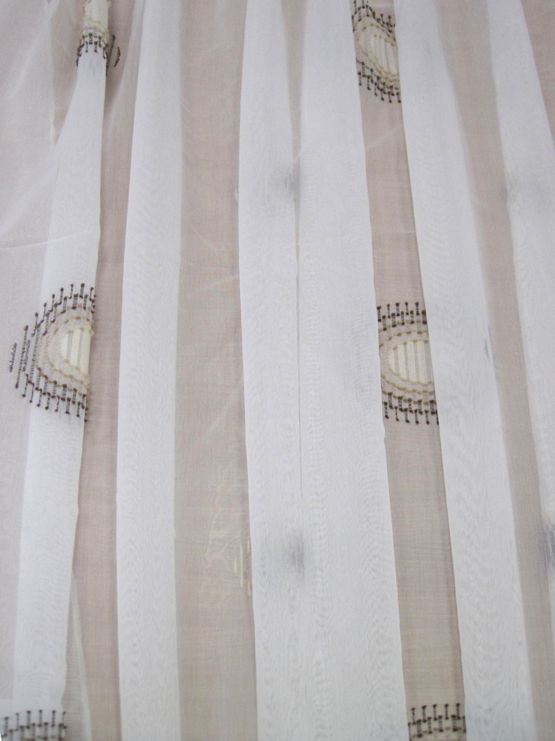 Meterware Gardine Store weiss-braun-beige 2275 V5 - Höhe 300cm