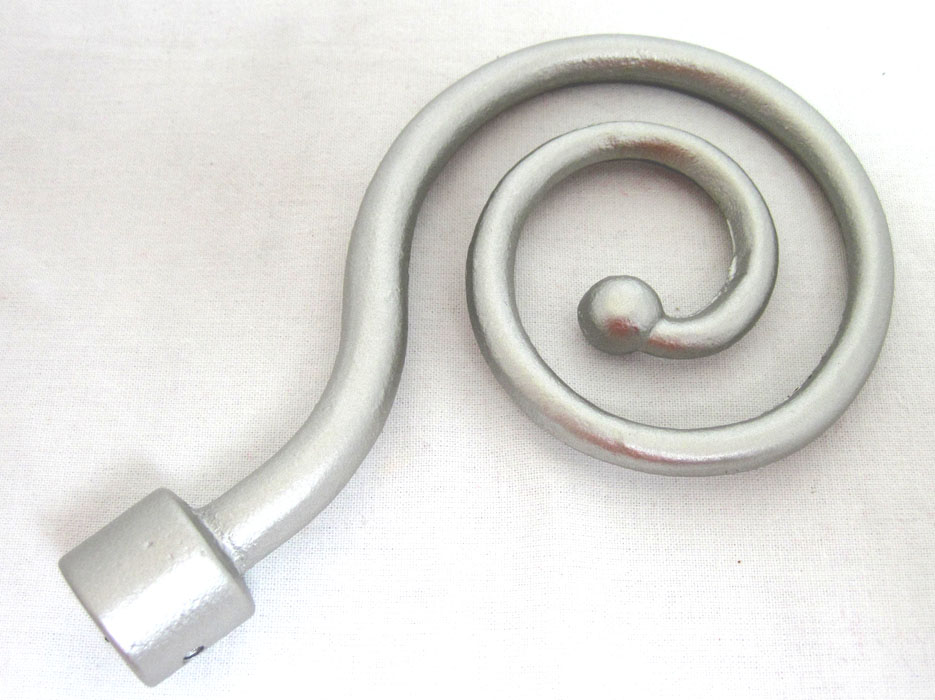1 Endstück Spiralo für Gardinenstangen Ø16 mm Silber II. Wahl