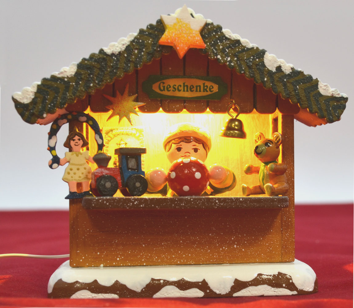 Hubrig - Wiki - Geschenkehäusel elektrisch beleuchtet ca. 9,5x8,5x4 cm (BxHxT)