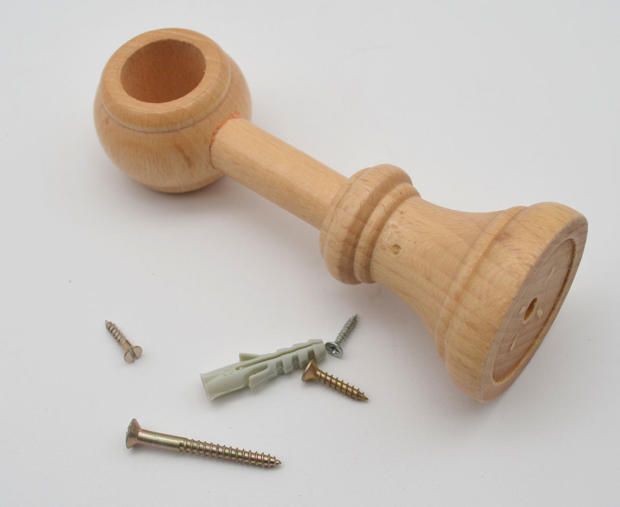 1 Wandträger für Stilgarnituren Ø 20 mm Holz Natur WA 10,0 cm