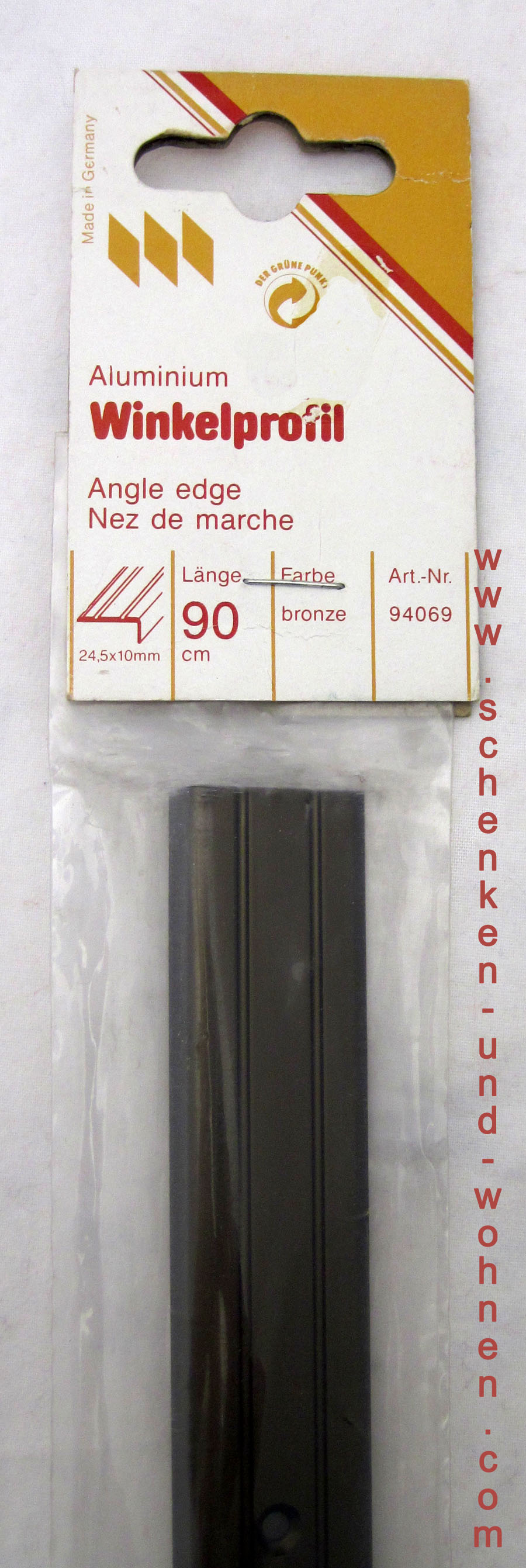 Winkelprofill Bodenprofil bronze dunkel 24,5x10x90 cm