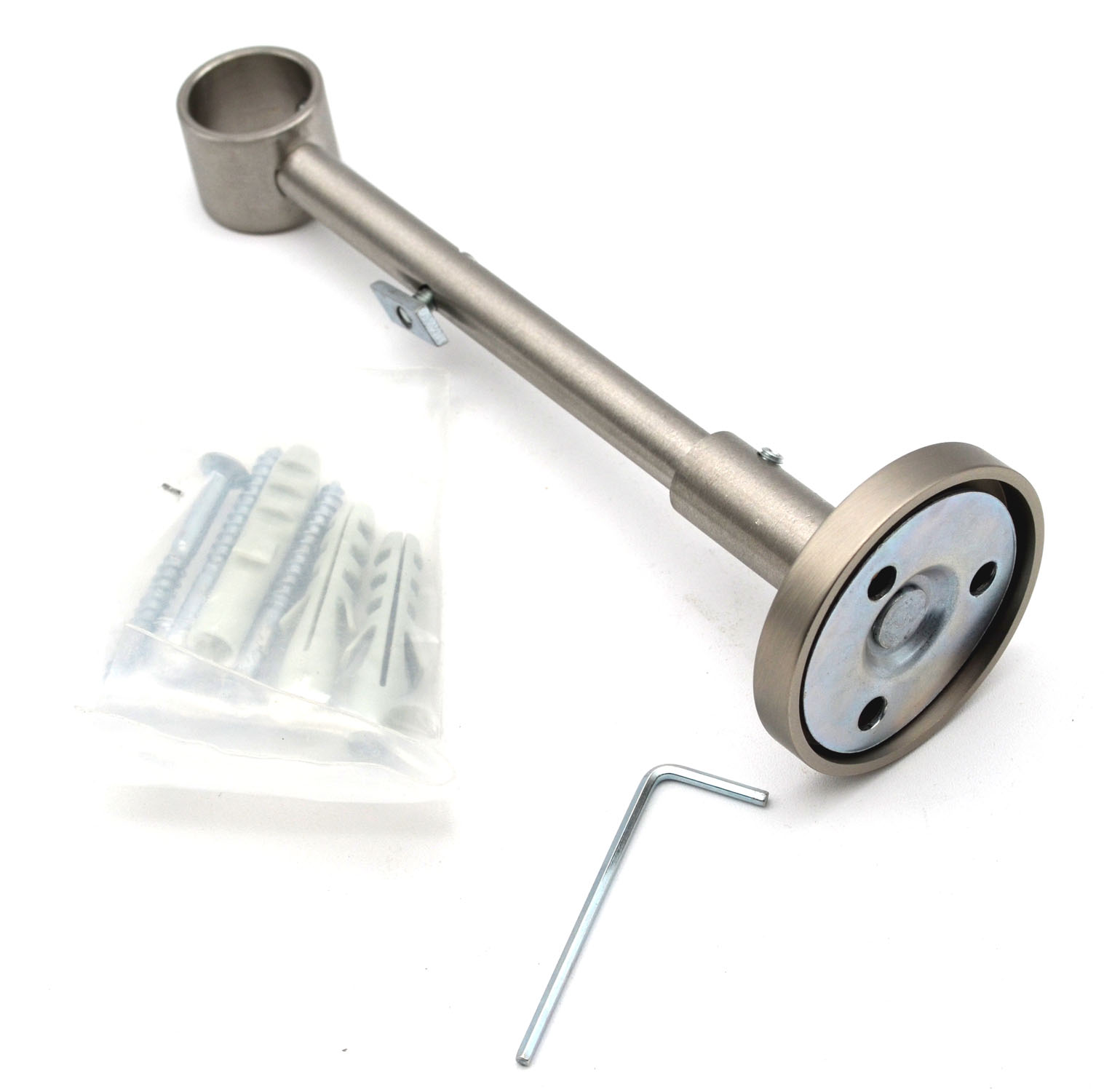 1 Träger für Rundstoresschiene 20 mm doppelläufig Edelstahl WA 15,5 cm