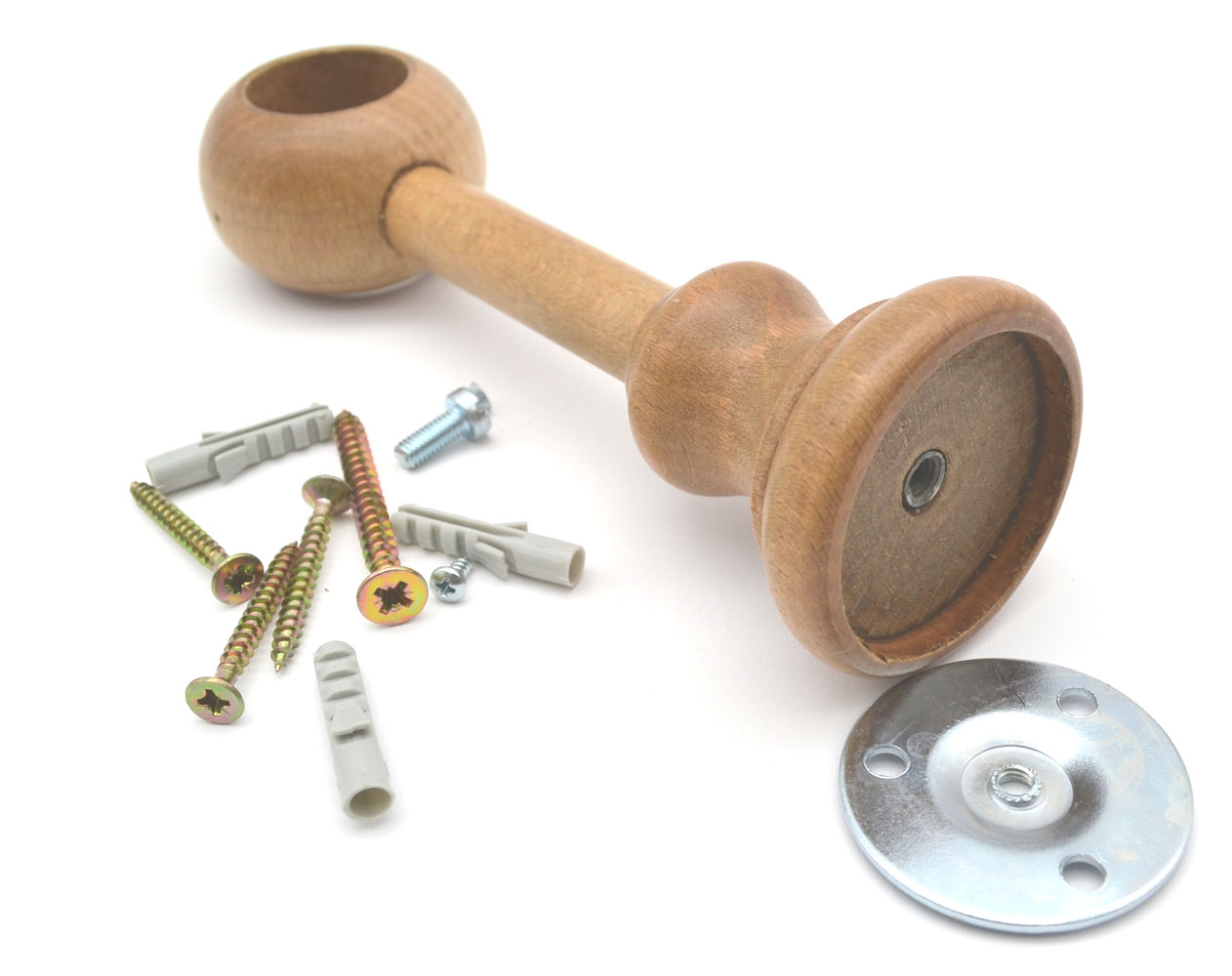 1 Wandträger für Stilgarnituren Ø 28 mm Holz Eiche hell WA 14 cm 
