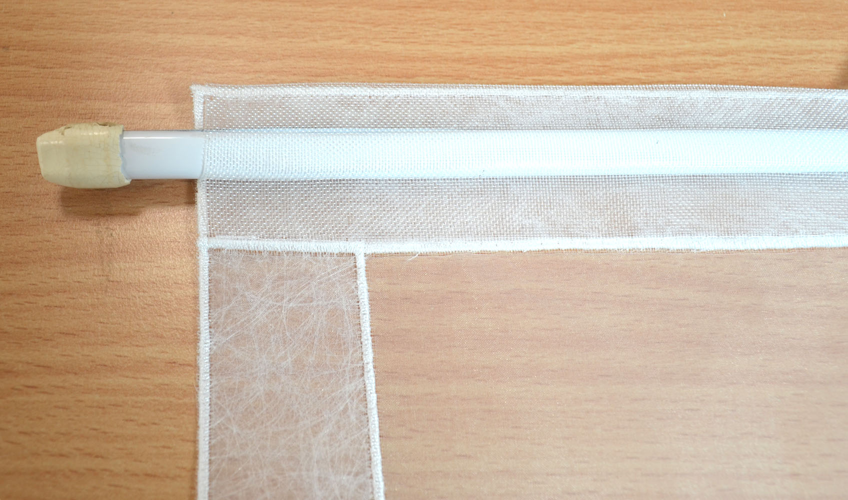Fensterbehang Stickerei Diamond 60 cm x 140 cm (BxH) weiß-grau