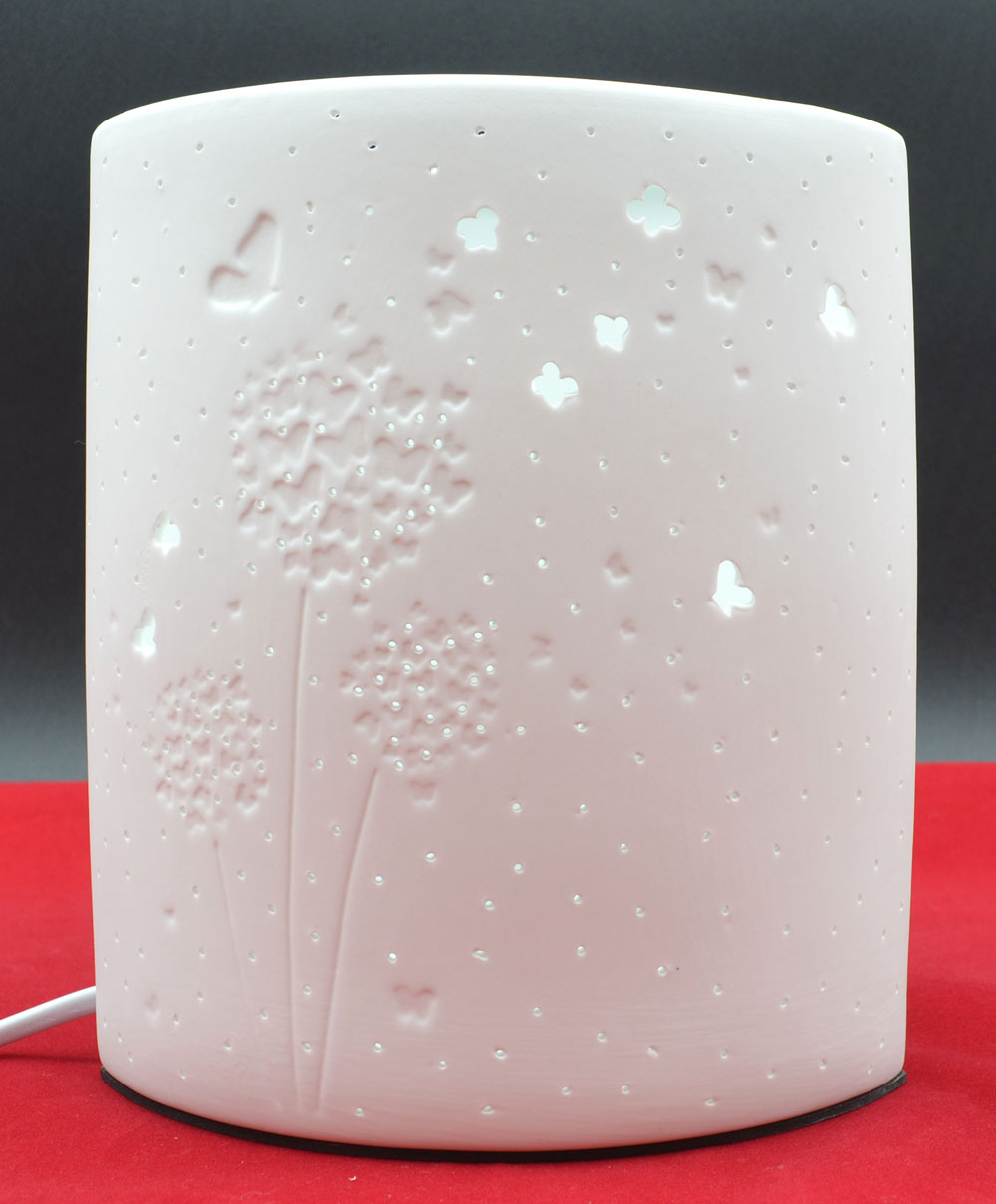 Porzellan-Lampe Ellipse "Der schönste Weg" weiß ca.20,5 x 17 x 10 cm (H/B/T) 