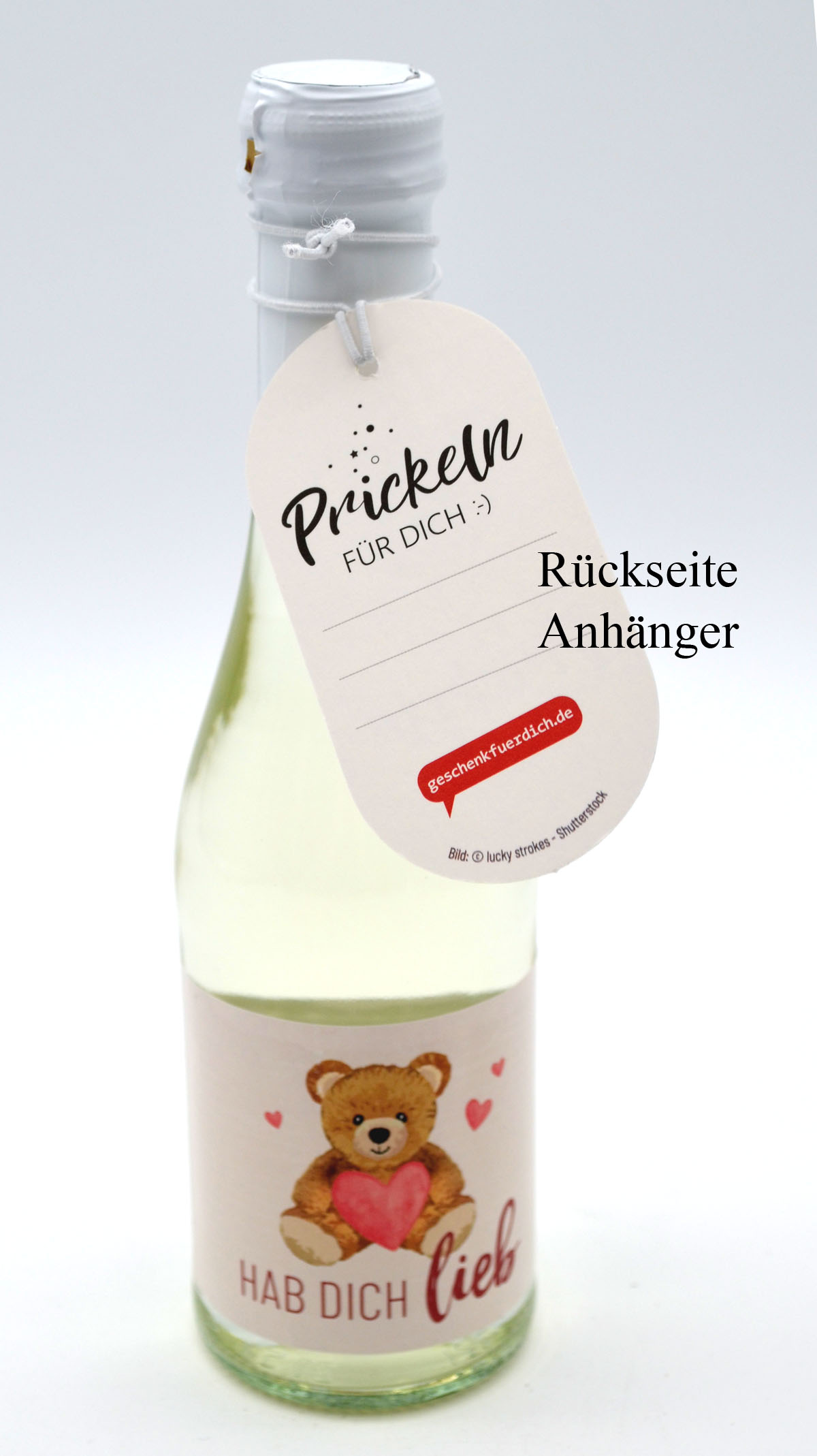 Perlwein Prickeln 0,2 l "Teddy" mit Geschenkanhänger