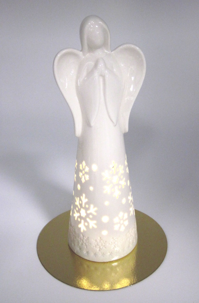 Engel Porzellan - LED Weiß, 21 cm sortiert (1 Stück)