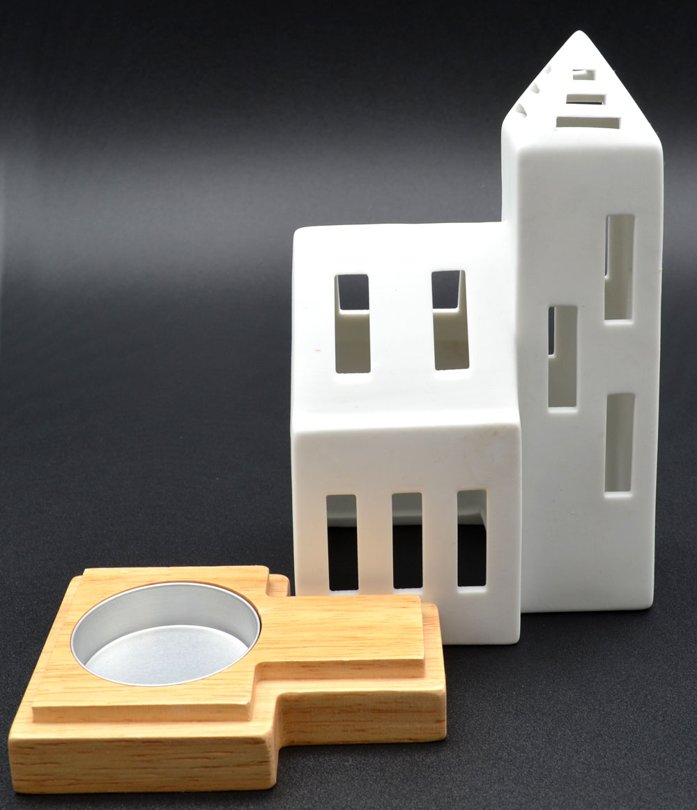 Village House Porzellan-Teelichthaus 18x10x7 cm (HxBxT) H23